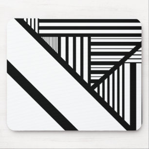 Mousepad Triângulo strips em preto e branco