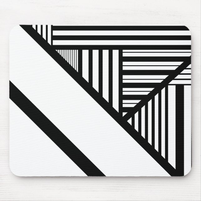 Mousepad Triângulo strips em preto e branco (Frente)