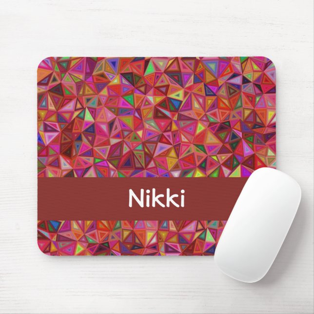 Mousepad triângulos Abstrato coloridos em (Com mouse)