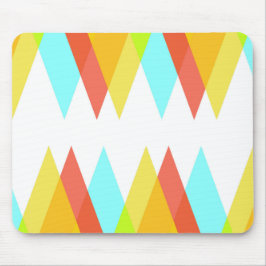 Mousepad Triângulos amarelos, vermelhos e azuis de cadete