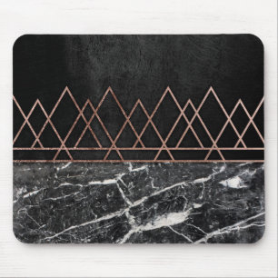 Mousepad Triângulos Dourados cor-de-rosa elegantes &