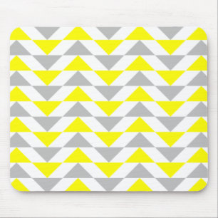 Mousepad Triângulos geométricos amarelo, cinza, teste