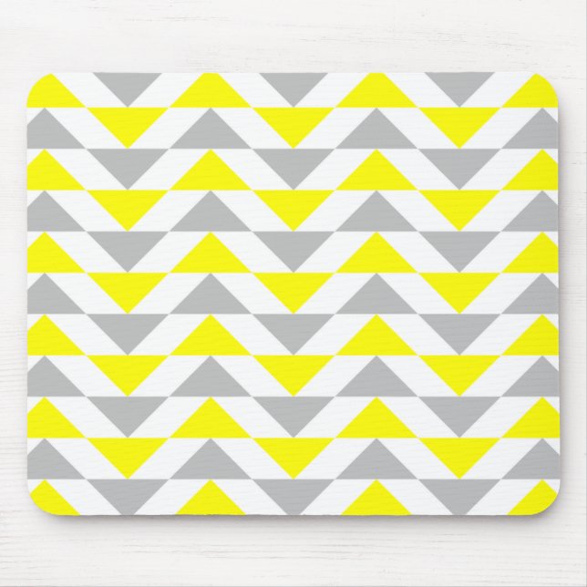 Mousepad Triângulos geométricos amarelo, cinza, teste (Frente)