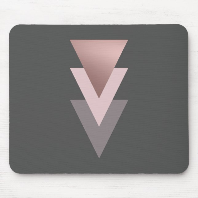 Mousepad triângulos geométricos cor-de-rosa claros (Frente)