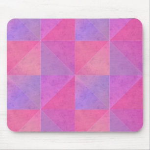 Mousepad Triângulos Rosa e Roxo Arte em Aquarela Moderna