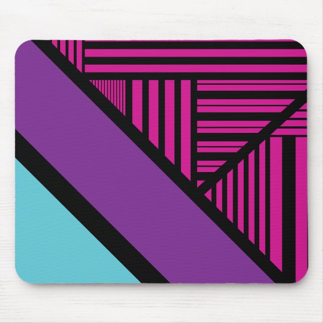 Mousepad Triângulos - Rosa, Roxo, Azul e Preto (Frente)