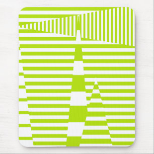 Mousepad Triângulos - Verde limão e branco