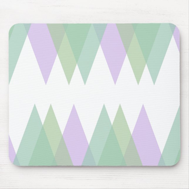 Mousepad Triângulos verdes e liláticos (Frente)