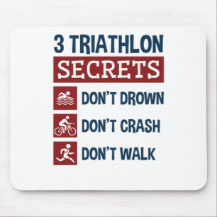 Mousepad Triathlon Engraçado 3 Segredos Não Afogam Passea