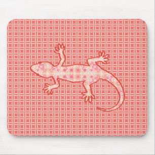 Mousepad Tribal batik Gecko - cor-de-rosa e creme