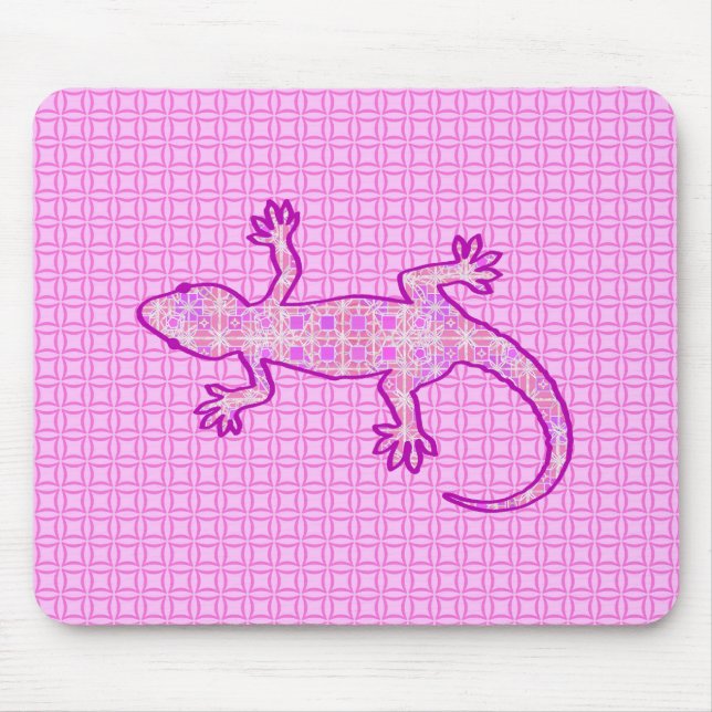 Mousepad Tribal batik Gecko - orquídea e casca rosa (Frente)