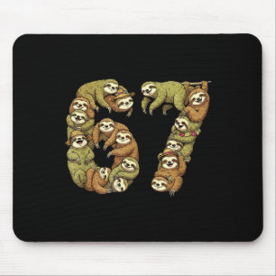 Mousepad Tribal de Preguiça Engraçado 6 7 Meme Seis Sete Am