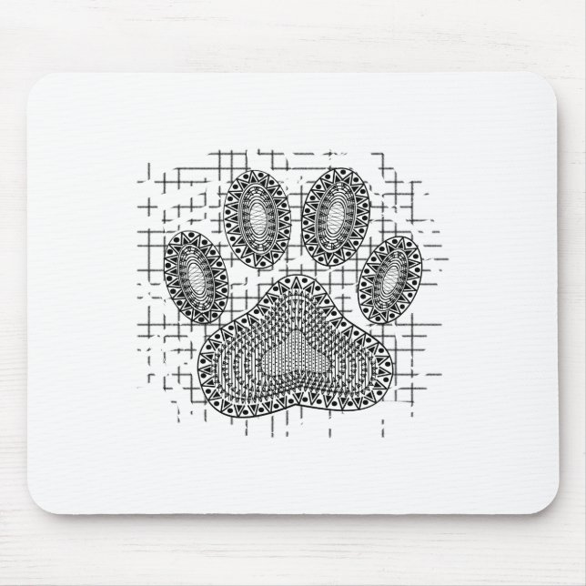 Mousepad Tribal Dog Paw Imprimida Em Fundo Distinto (Frente)