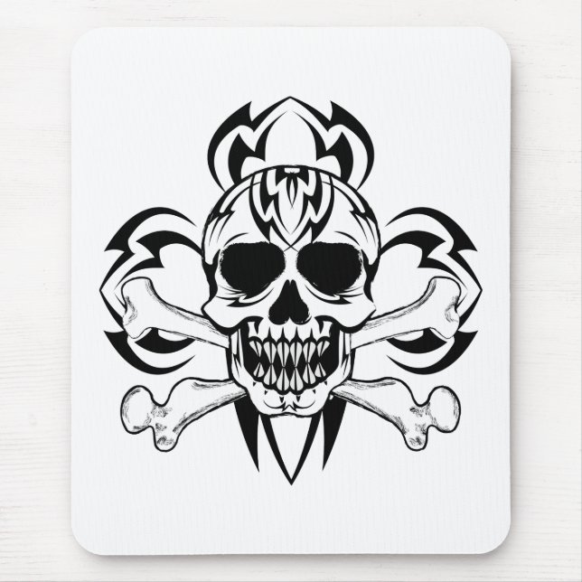 Mousepad Tribal Tattoo Skull (Frente)