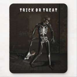Mousepad Trick or Treat. Man dressed as skeleton