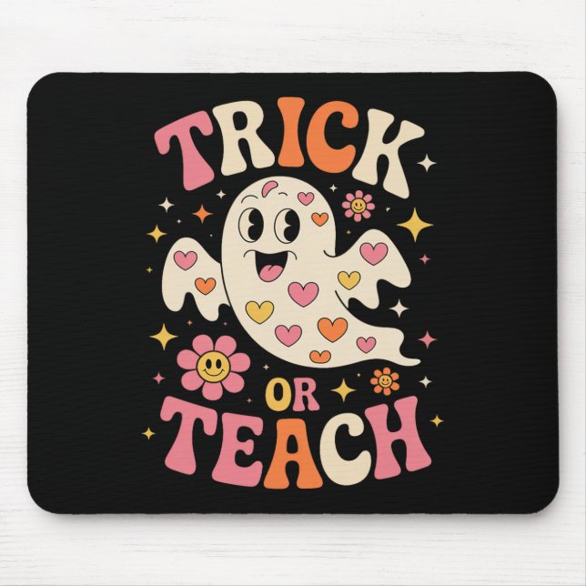 Mousepad Trick Ou Ensine O Professor Fantasma Ghost Hallowe (Frente)