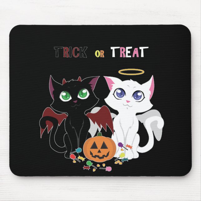 Mousepad Trick ou Tratar Kittens (Frente)