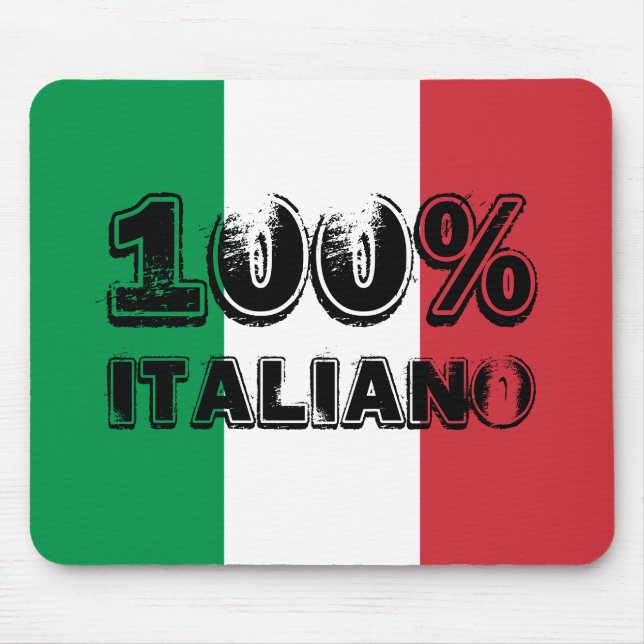 Mousepad Tricolor verde branco e vermelho 100% italiano (Frente)