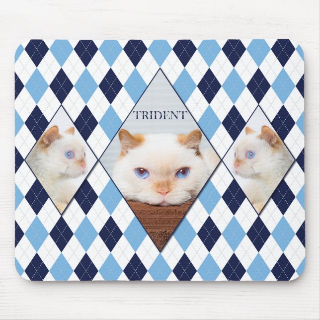 Mousepad Trident o tapete do rato de Argyle do gato (Frente)