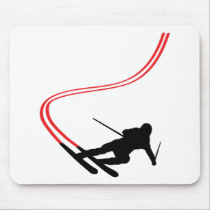 Mousepad trilha vermelha de esqui do esqui em declive