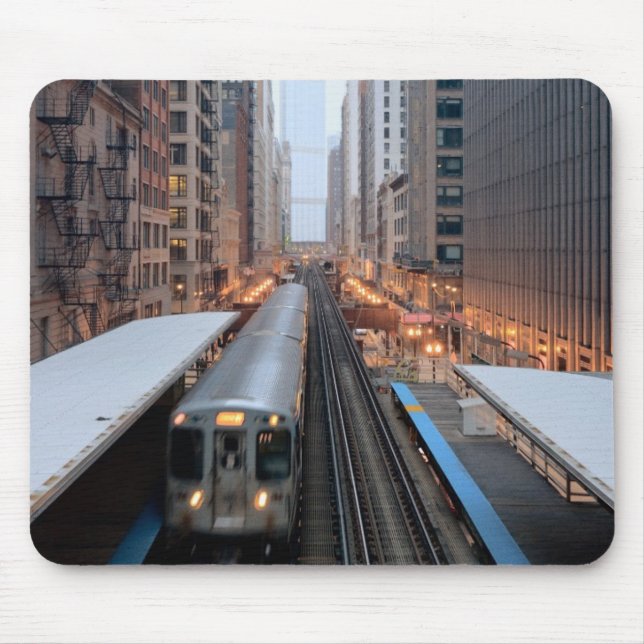 Mousepad Trilho elevado em Chicago do centro sobre Wabash (Frente)