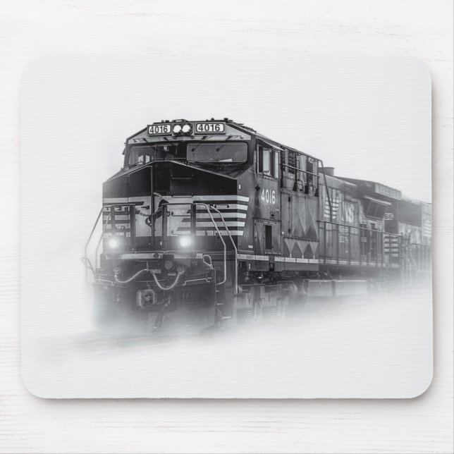 Mousepad Trilhos do comboio preto e branco (Frente)