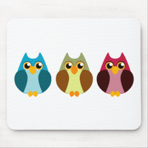 Mousepad Trio colorido da coruja