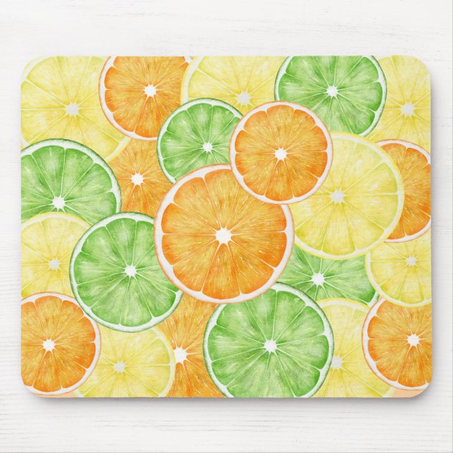 Mousepad Tripas de Frutas de citrinos, laranjas, Limões e l (Frente)