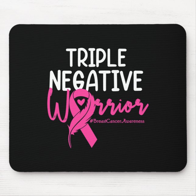 Mousepad Triplo Cancer de Fita Rosa de Fita do Guerreiro Ne (Frente)