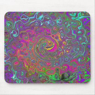 Mousepad Trippy Hot Pink Abstrato Retro Liquid Swirl