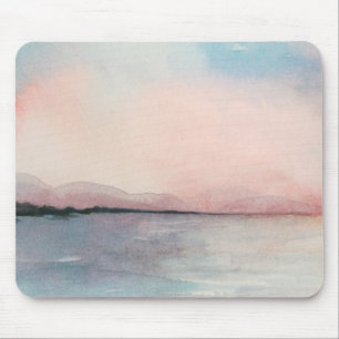 Mousepad Triptych Sea Sunset - Pastel Watercolor