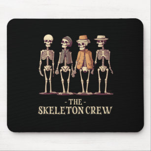 Mousepad Tripulação de Esqueleto de Halloween Masculina
