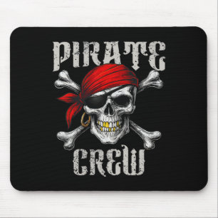 Mousepad Tripulação Pirata Jolly Roger Flag E Skull Crossbo