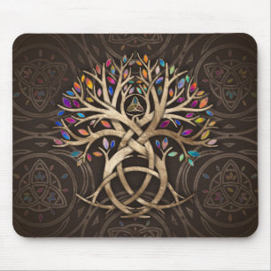 Mousepad Triquetra Tree of life Folhas coloridas