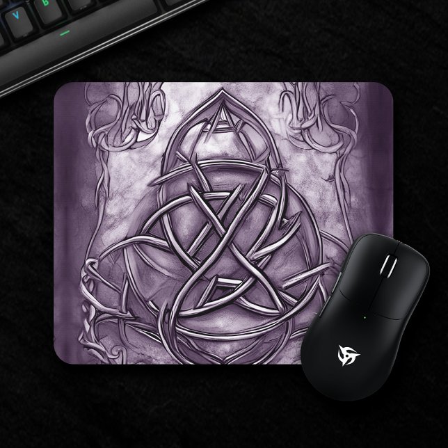 Mousepad Triquetra Trinity Knot Purple Faux Metal (Criador carregado)