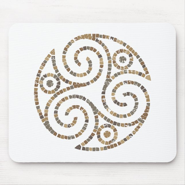 Mousepad Triskelion Celtic - Símbolo espiral triplo - Mosai (Frente)