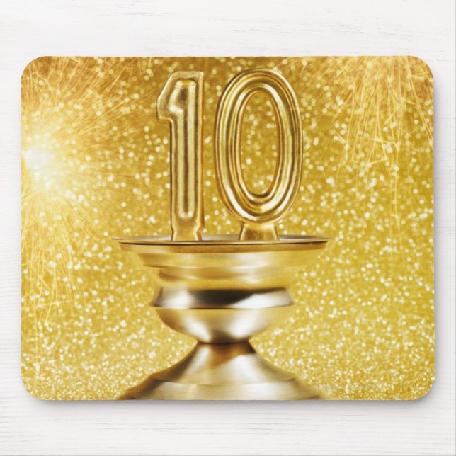 Mousepad Troféu número 10 Dourado (Frente)