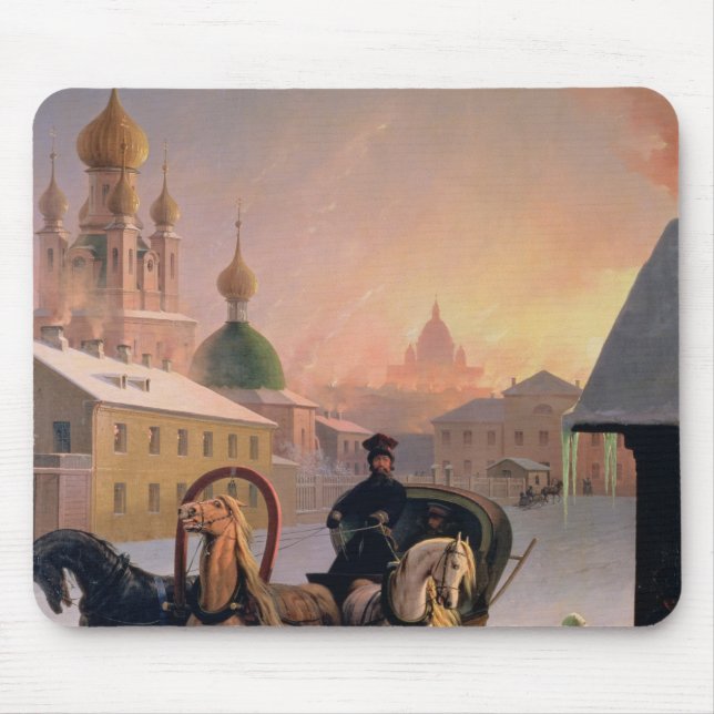 Mousepad "troikca" na rua em St Petersburg, 1850s (Frente)