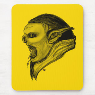 Mousepad Troll schwarz gelb design