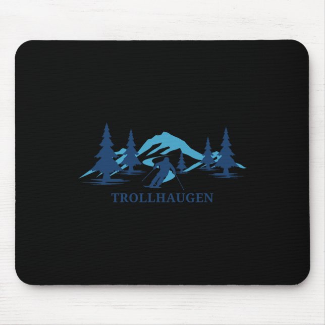 Mousepad Trollhaugen Wisconsin Ski Resort Skiier (Frente)
