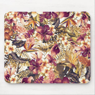Mousepad Tropicais Dourados Havaianos Elegante Vintage Mode