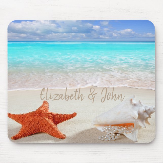 Mousepad Tropical Beach,Sand,Seashells (Frente)