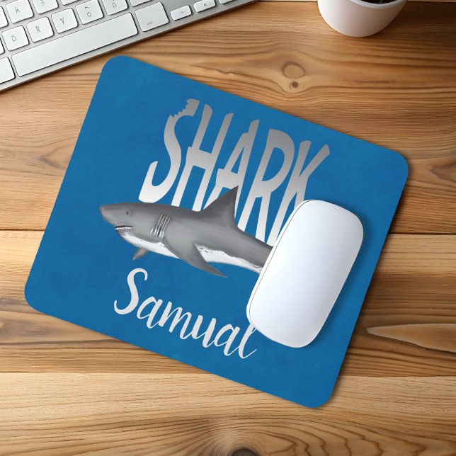 Mousepad Tropical de praia Legal personalizada do tubarão (Shark bite personalized mouse pad)