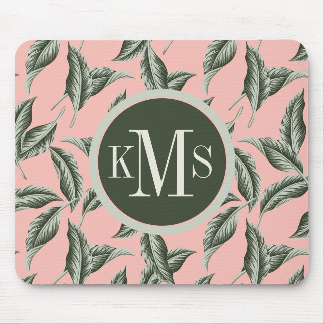 Mousepad Tropical Garden Leaves Pattern (Frente)