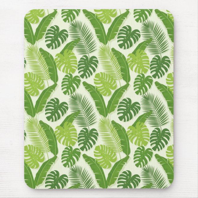Mousepad Tropical Leaves & Monstera Seamless Pattern (Frente)