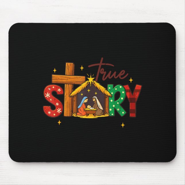 Mousepad True Story Christian Christmas Family Pajamas Pjs  (Frente)