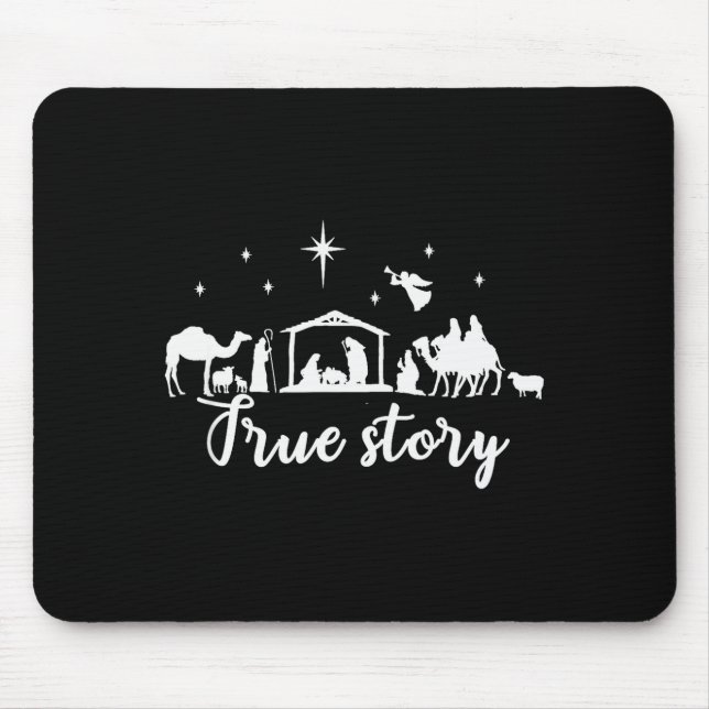 Mousepad True Story Christmas Gift Religious Nativity Scene (Frente)