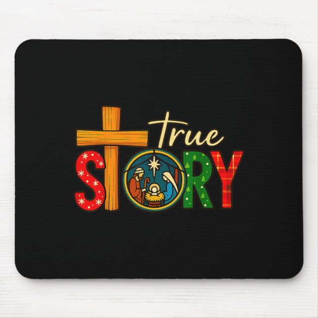 Mousepad True Story Of Jesus Birth Christmas Nativity Chris (Frente)