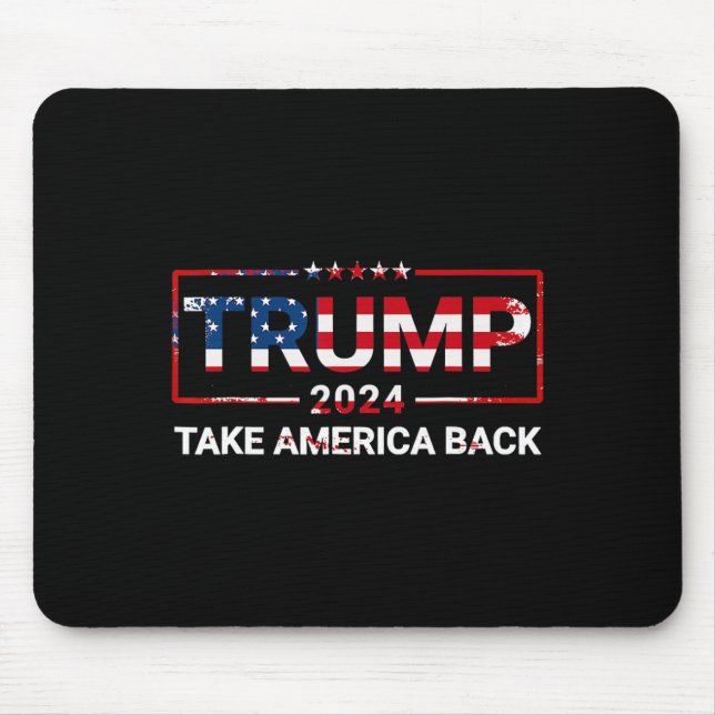Mousepad Trump 2024 Devolva a América Bandeira dos EUA 4 de (Frente)