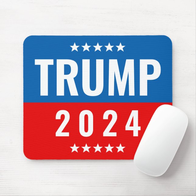 Mousepad Trump 2024 Red and Blue w/Stars (Com mouse)